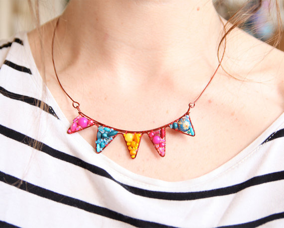 Little Bit of Bunting Beaded Necklace- MADE TO ORDER