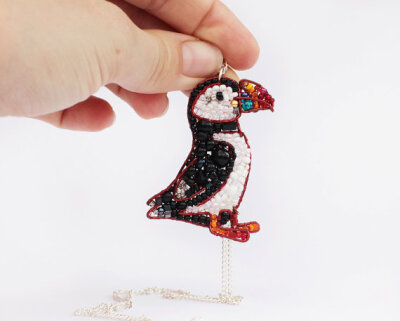 Puffin Beaded Necklace- MADE TO ORDER