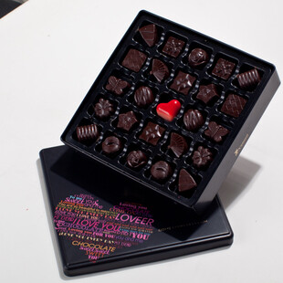 高档铁盒一颗红心纯黑巧克力礼盒包邮