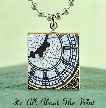 Scrabble Game Tile Jewelry - Big Ben - Scrabble Pendant Charm