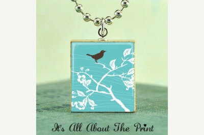 Scrabble Tile Art Pendant -Against The Wind- Scrabble Jewelry Charm