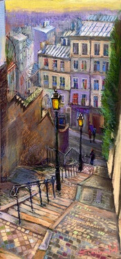 Yuriy Shevchuk; Pastel, 2009, Drawing "Paris Montmartre"