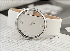 品牌表CK大表盘透明镂空手表韩国时尚时装表女士白色皮带手表女表