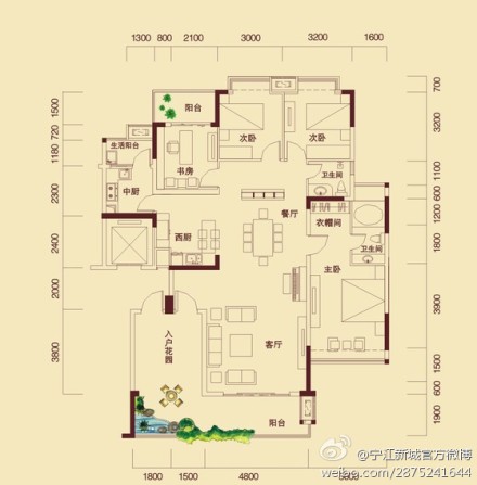 广东兴宁，宁江新城-郡临大地，01户型，4房2厅2卫，建筑面积约176平方米?！? id=