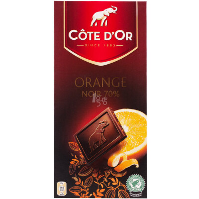 Cotedor克特多金象 桔味黑巧克力 100g 比利时进口