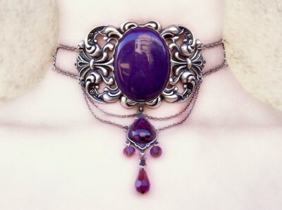 Purple Gothic Choker Victorian Jewelry