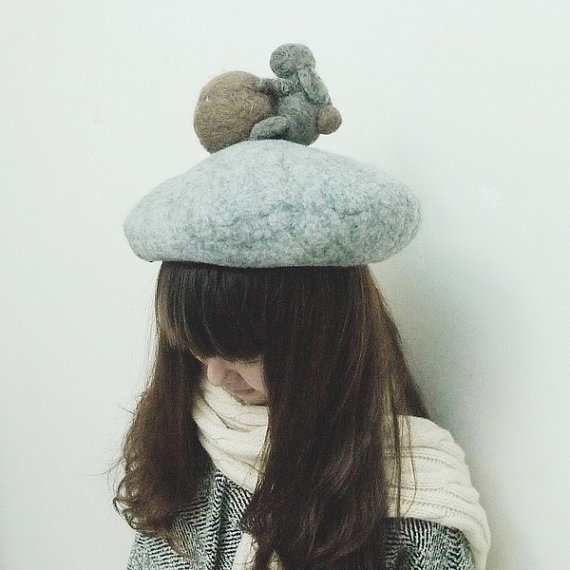 kreuzzz作品-Rolling rolling.. Wool Bunny Beret