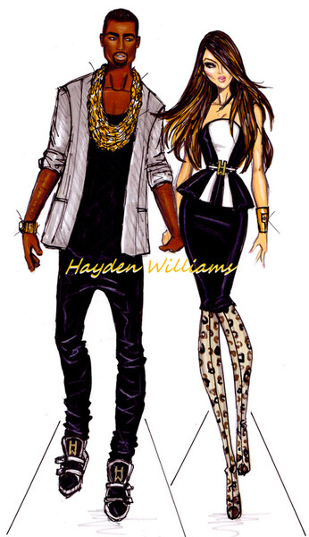 haydenwilliamsillustrations: Kimye by Hayden Williams Congratulations to Kim &amp; Kanye on expecting their first child!!