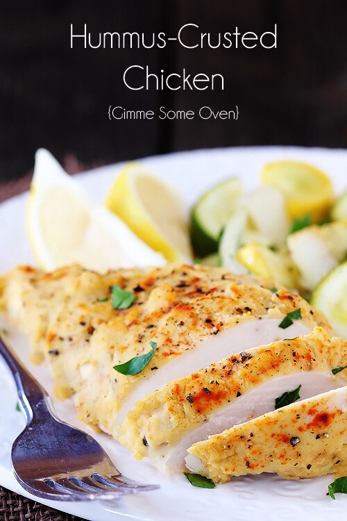 Hummus-Crusted Chicken.