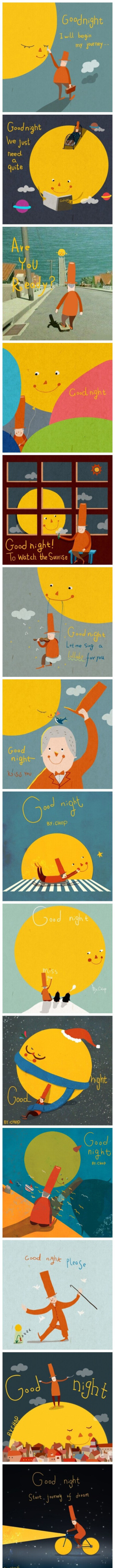 和月亮说晚安，来自排骨chop