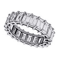 Emerald Cut Diamond Eternity Wedding Anniversary Ring 4 carat