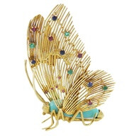 GARAVELLI Dimensional Gem Set Butterfly Brooch