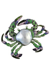 South Seas pearl and gemstones brooch by Autore