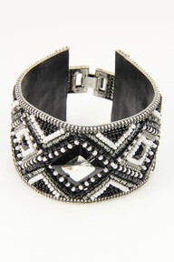 Black & White Beaded Cuff