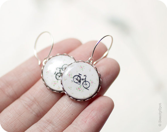 Retro Bicycle earrings - Bike jewelry - Cute earrings ((收集自BeautySpot的Etsy店))