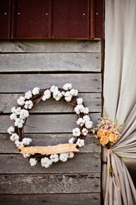 who needs flowers? For this wreath, cotton reigns Queen Photography by http://cwfphotography.org, Event Styling and Floral Design by http://luckyandlovely.com