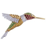 Brilliant & Charming OSCAR HEYMAN BROTHERS Hummingbird Pin