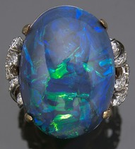 James Currens black opal ring.