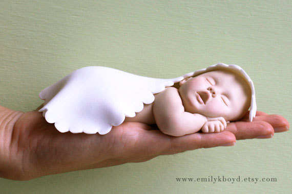 Baby Cake Topper with White Blanket(收集自EmilyKBoyd的Etsy店)