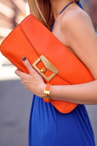 Marc Jacobs clutch Pop with ORANGE