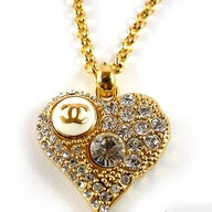 Chanel jewelled heart pendant