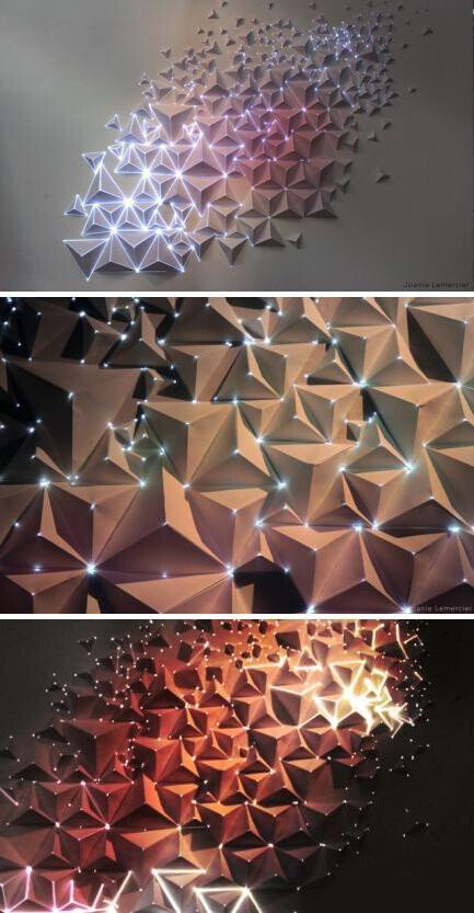 当折纸和投影相遇，来自艺术家Joanie Lemercier
