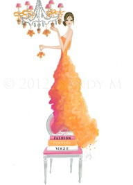 "Autumn Ballgown" illustration ~ illustrator SANDY M #Illustration #FashionIllustration #SANDYM #oohlafroufrou