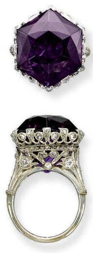 A BELLE EPOQUE AMETHYST AND DIAMOND RING Set ..✤ | Keep the Glamour | BeStayBeautiful