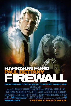 防火墙 Firewall 年过中旬的杰克·斯坦福（哈里森·福特 Harrison Ford 饰）是位于美国西雅图市太平洋银行的网络安全高级主管，他凭借其主持设计的高科技防火墙软件而备受高层的重视，也因此杰克与妻子儿女过着养尊处优的幸福生活。然而，他的重要性也同样引起了不法之徒的注意。歹徒比尔?考克斯是个高智商的罪犯，他和他的团伙用一年的时间研究斯坦福一家的作息习惯和相关资料。在一切准备充分后，比尔绑架了杰克的家人，并胁迫杰克破解太平洋银行的防盗系统，从而盗出一亿美元现金。 顾及到妻儿的姓名，杰克违心答应了比尔的要求，与此同时他也和这个狡猾的家伙展开了斗智斗勇的对决…… 