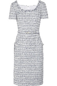 ON TREND TWEED OSCAR DE LA RENTA Belted bouclé-tweed dress