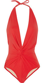 Karla Colletto Gathered plunge-front swimsuit