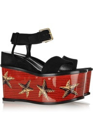 Suede starfish platform wedges by Yves Saint Laurent