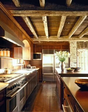 Stainless and Wood Kitchen &lt;3