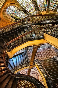 Captivatingly beautiful staircase in the Queen Victoria Building, Sydney, Australia