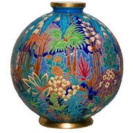 French Art Decó 'Jungle Series' ceramic vase ~ by Maurice Paul Chevallier for Fa?ences de Longwy ~ French ~ 1925