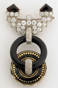 Cartier Art Deco Diamond Lapel Pin Watch