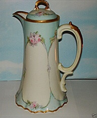 Vintage early 1900's hand painted Limoges Chocolate Pot - gorgeous!