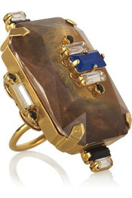 Erickson Beamon Safari oversized gold-plated Swarovski crystal cocktail ring