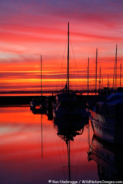 Chula Vista Marina at sunset, Chula Vista, California