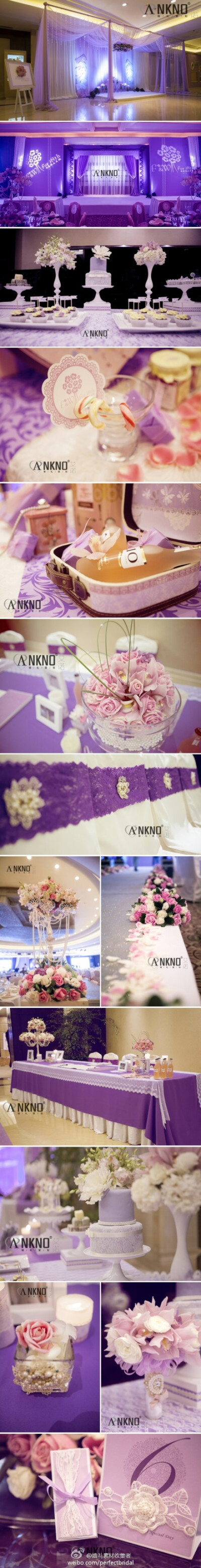 【粉紫色的甜美婚礼】蕾丝、珍珠、粉粉嫩嫩的紫色，每个女孩应该都抵不住这种精致和甜美。