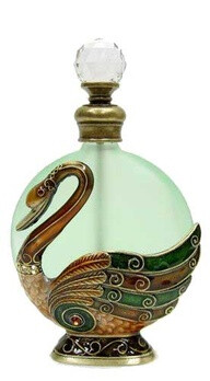 Jeweled and enameled swan perfume bottle.