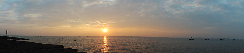 sun on the sea