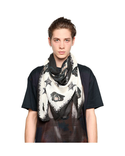 【Givenchy】纪梵希13SS春夏/罗威那犬/狗头真丝混棉围巾 抢购地址：http://www.pinchao.cc/note/22611