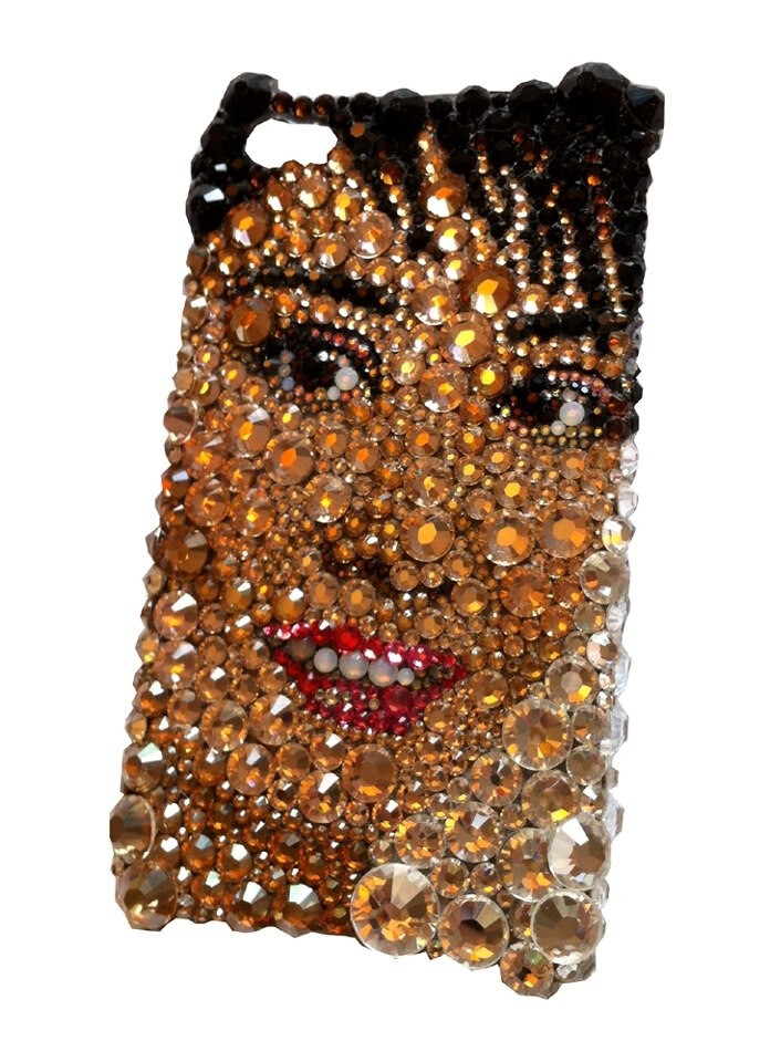 2012/7 DIM 32nd Swavorski Crystalize image blingbling iphone4/4s cover is Maria Chung 自作手做品 第32彈 施華洛奇 閃閃貼鑽 人像寫真 iphone4/4s 電話保護殼 -- 鐘慧冰