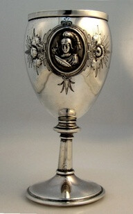 American Coin Silver Medallion Goblet 1869 (Berry & Co)