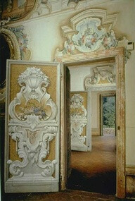 Ornamental rococo door; Villa Della Porta.
