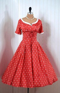 red 50s dress