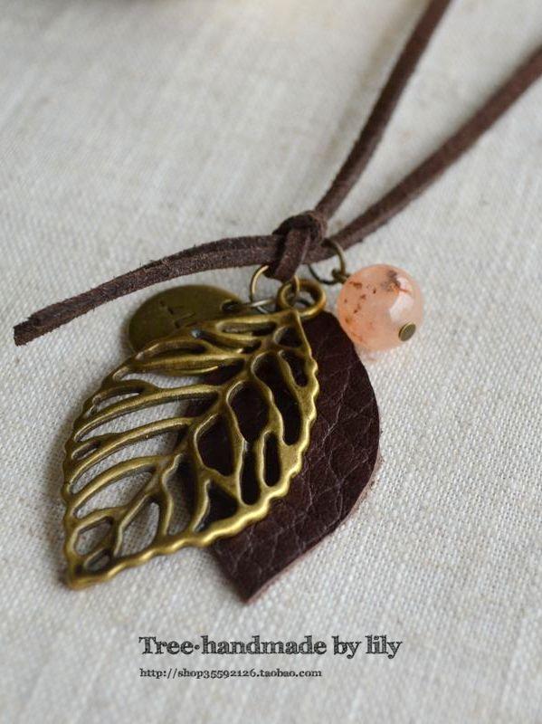 vintage leaf，necklace