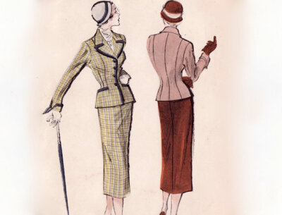 Vintage 1950s Sewing Pattern - Ladies 2 Piece Suit, Nip Waist Jacket & Slim Skirt - Butterick 5422, Bust 32