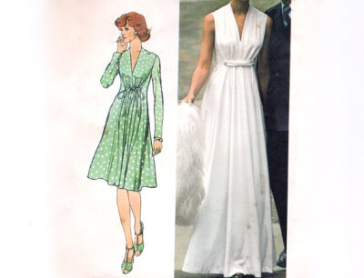 Vintage 1970s Sewing Pattern - Sleeveless Grecian Evening Gown, Gathered Bust Princess Seam Dress - 1974 Simplicity 6672, Bust 32.5, Uncut